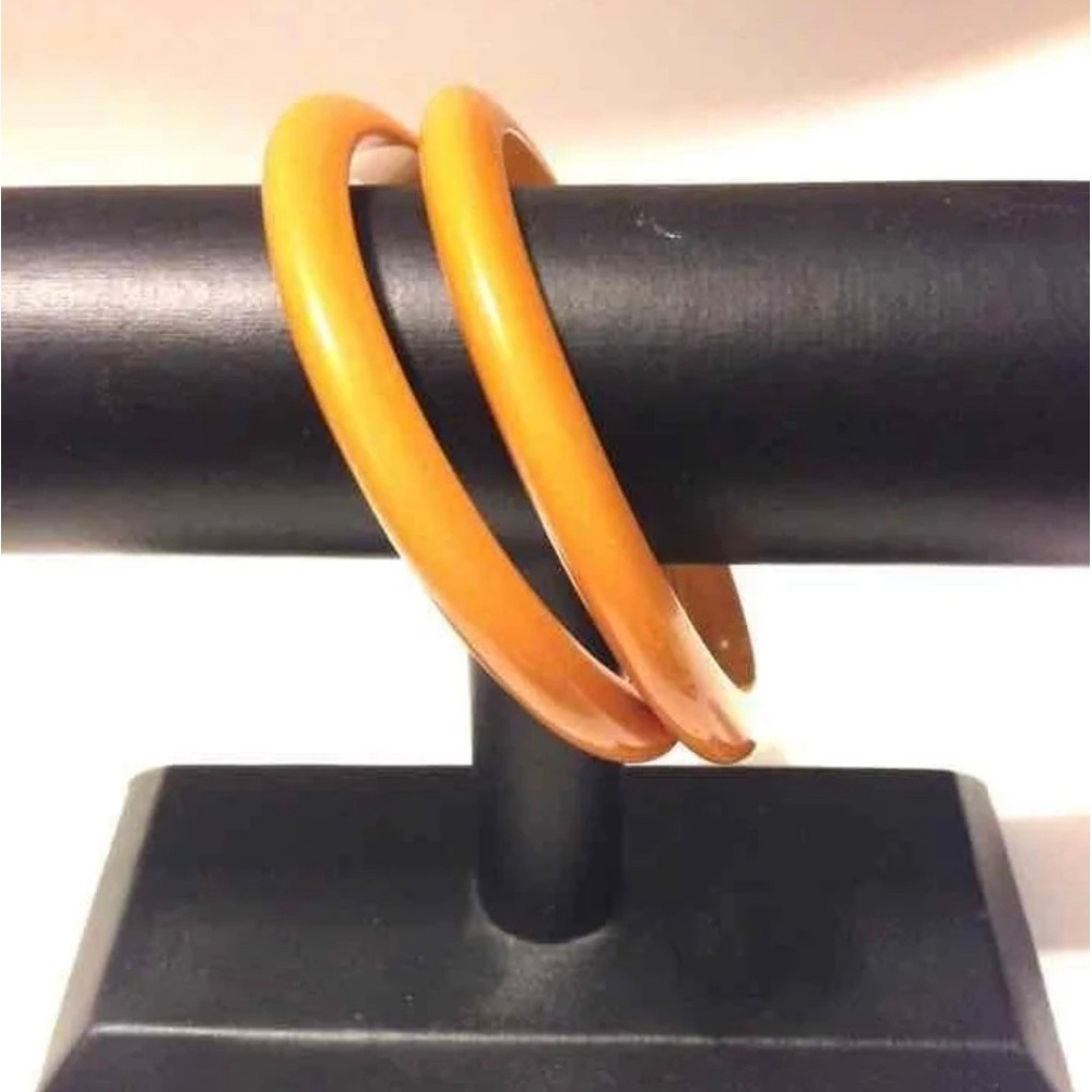 2 Butterscotch Bakelite Bangles - image 2
